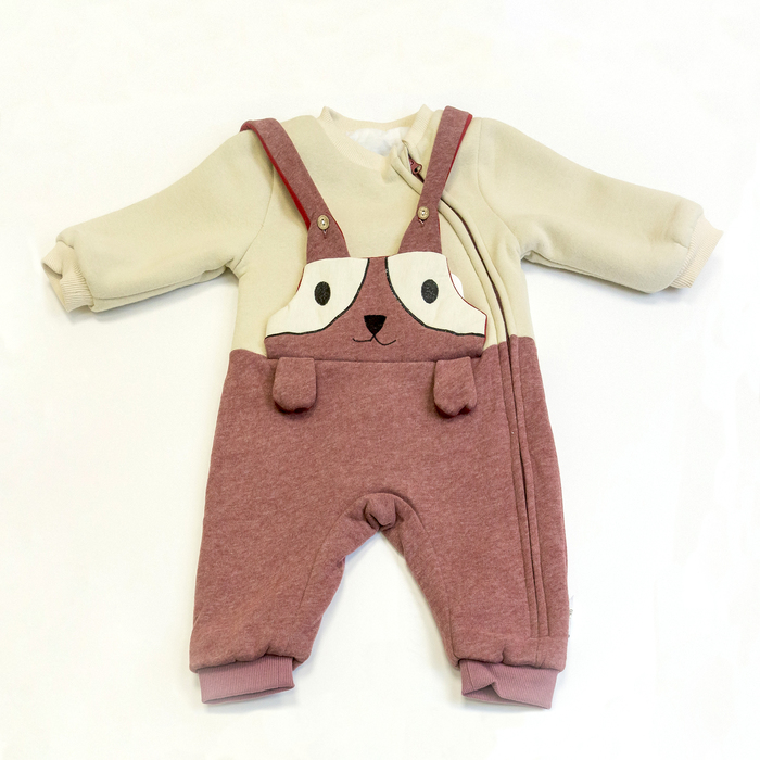 Комбинезон детский "Подтяжки", рост 80 см, цвет бордовый