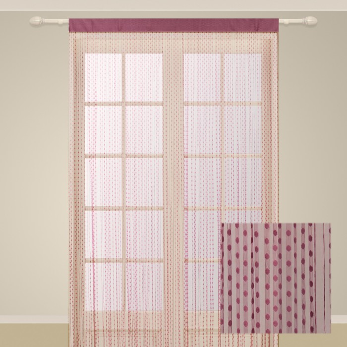 Гардина, ш. 150 х в. 290 см, фиолетовый, 100% полиэстер