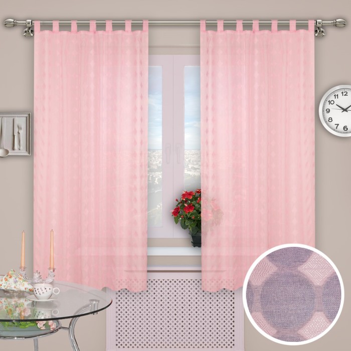 Шторы кухонные "Поло", размер 150х200 см-2 шт. цвет 809