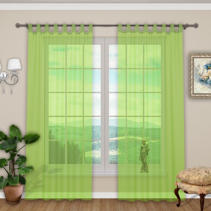 Шторы "Прима", размер 150х260 см-2 шт., вуаль цвет 136