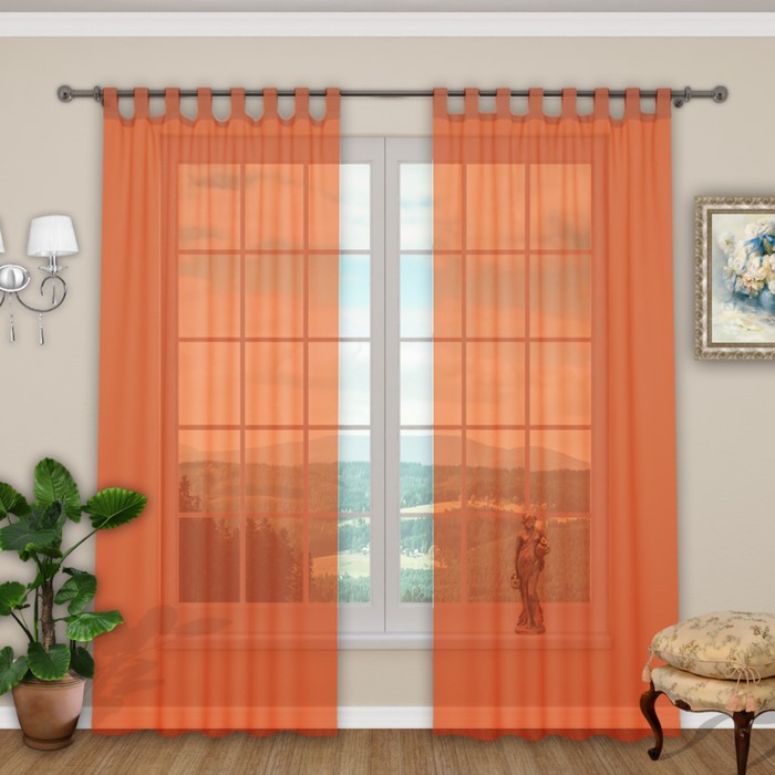 Шторы "Прима", размер 150х260 см-2 шт., вуаль цвет 129