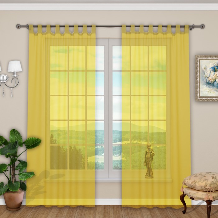 Шторы "Прима", размер 150х260 см-2 шт., вуаль цвет 134