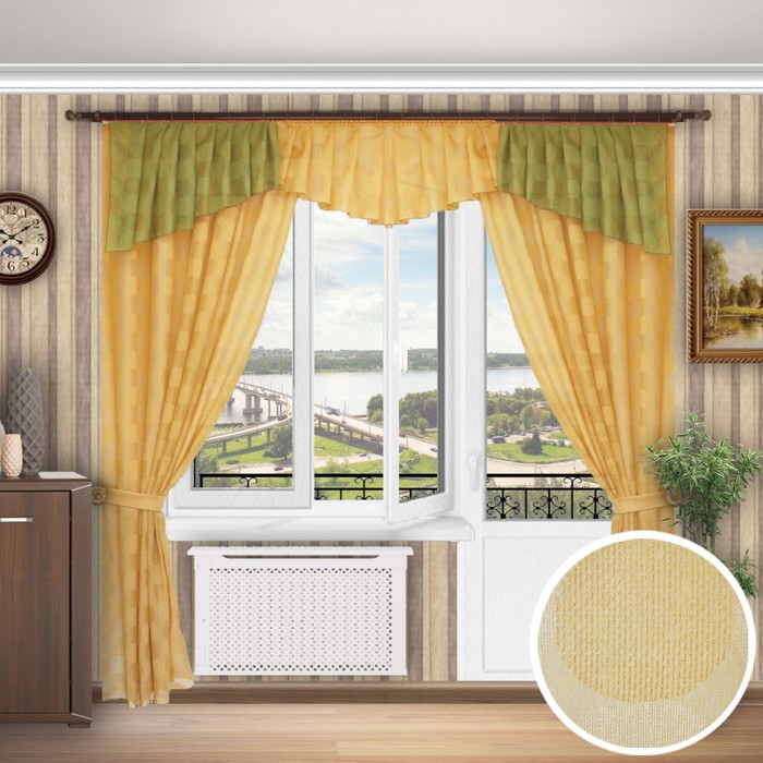 Шторы "Романс", 150х260 см-шт., ламбрекен 70х500 см, цвет 774/2