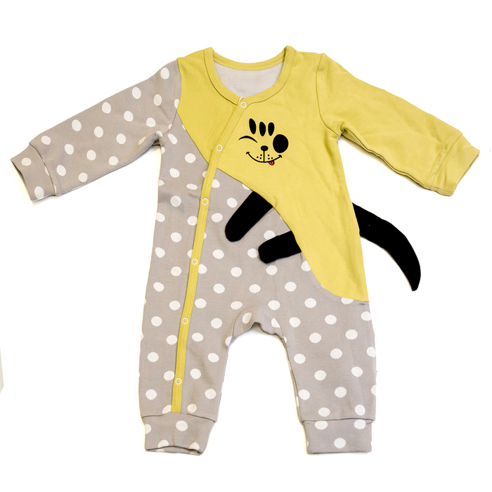 Комбинезон детский "Улыбка", рост 73 см, цвет серый