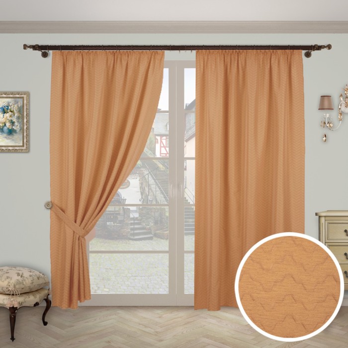 Шторы "Тандем", размер 150х260 см-2 шт., 2 подхвата цвет 1188