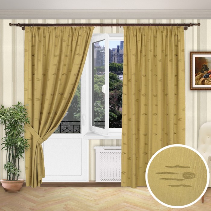 Шторы "Тандем", размер 150х260 см-2 шт., 2 подхвата цвет 1216