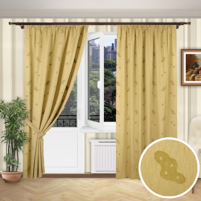 Шторы "Тандем", размер 150х260 см-2 шт., 2 подхвата цвет 1164/3