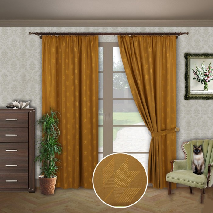 Шторы "Тандем", размер 150х260 см-2 шт., 2 подхвата цвет 867