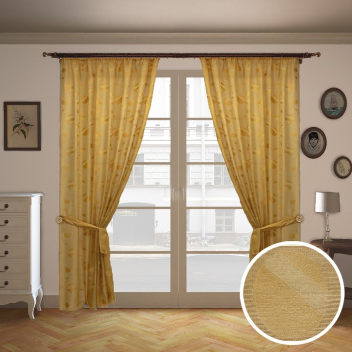 Шторы "УЮТ", размер 150х260 см-2 шт., 2 подхвата цвет 792