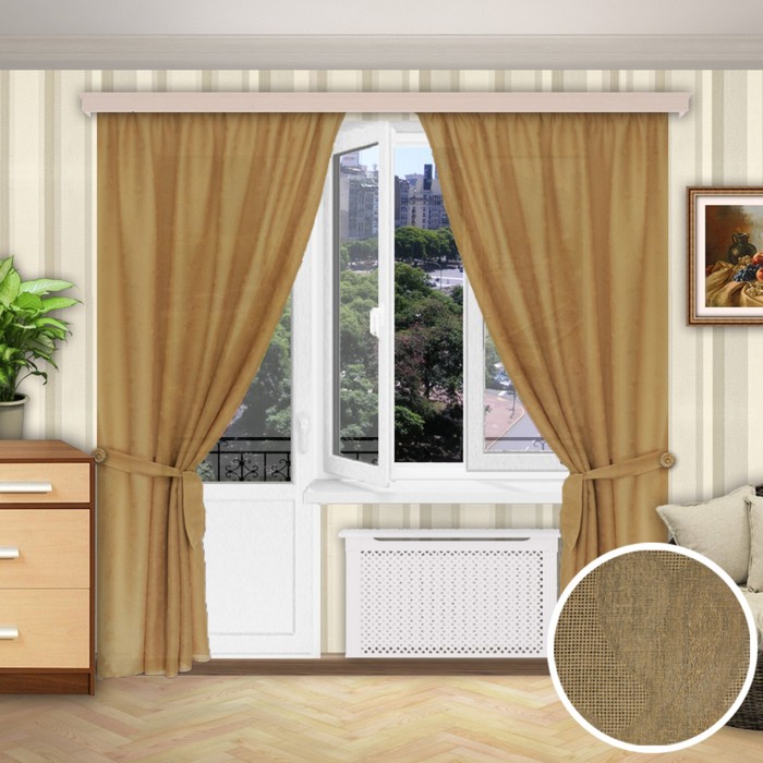 Шторы "УЮТ", размер 150х260 см-2 шт., 2 подхвата цвет 775