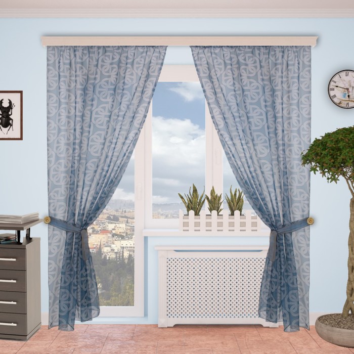 Шторы "УЮТ", размер 150х260 см-2 шт., 2 подхвата цвет 200