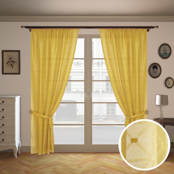 Шторы "УЮТ", размер 150х260 см-2 шт., 2 подхвата цвет 777