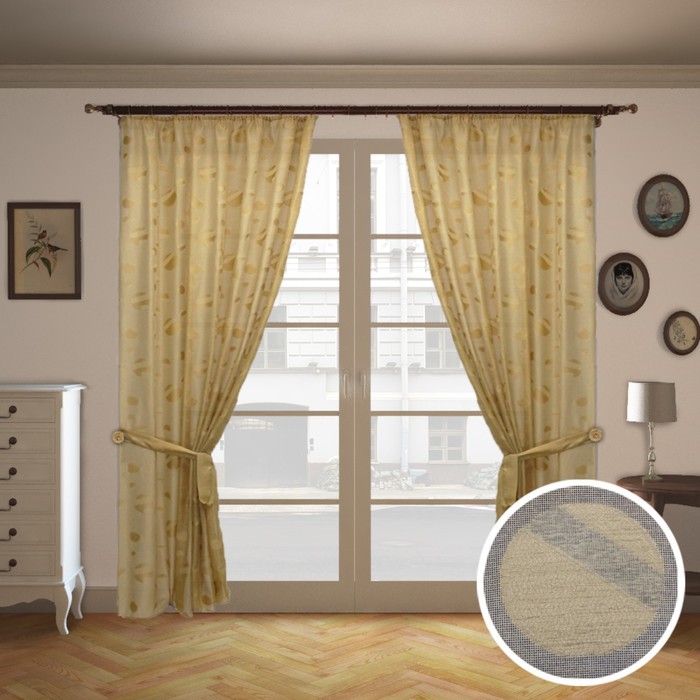 Шторы "УЮТ", размер 150х260 см-2 шт., 2 подхвата цвет 792/1