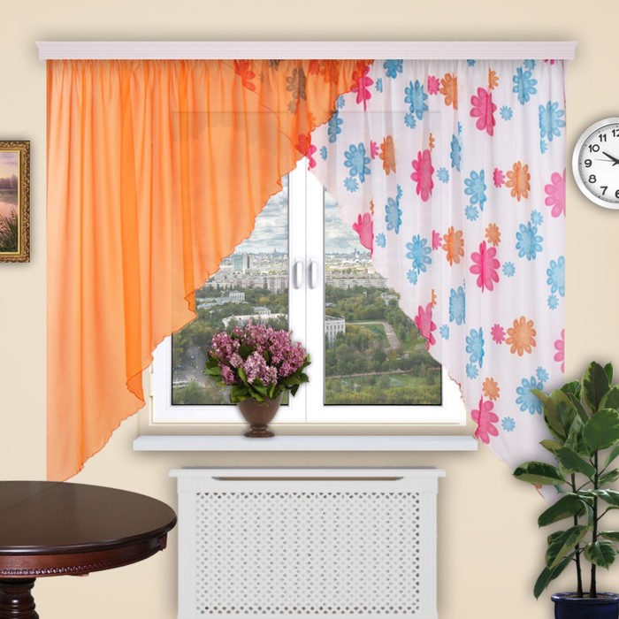 Штора для кухни "Дуэт", размер 180х400 см-1 шт. цвет 188