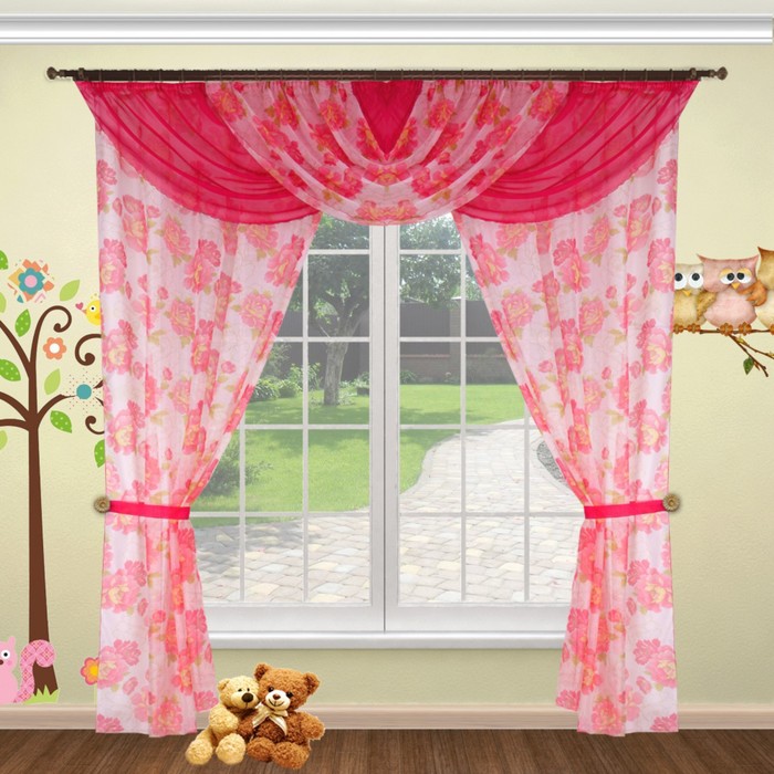 Шторы "Вдохновение", 150х280 см-2 шт., ламбрекен, 2 подхвата цвет 15