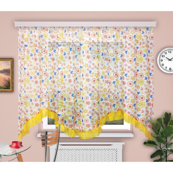 Штора для кухни "Ласточка", размер 160х280 см-1 шт., цвет 140