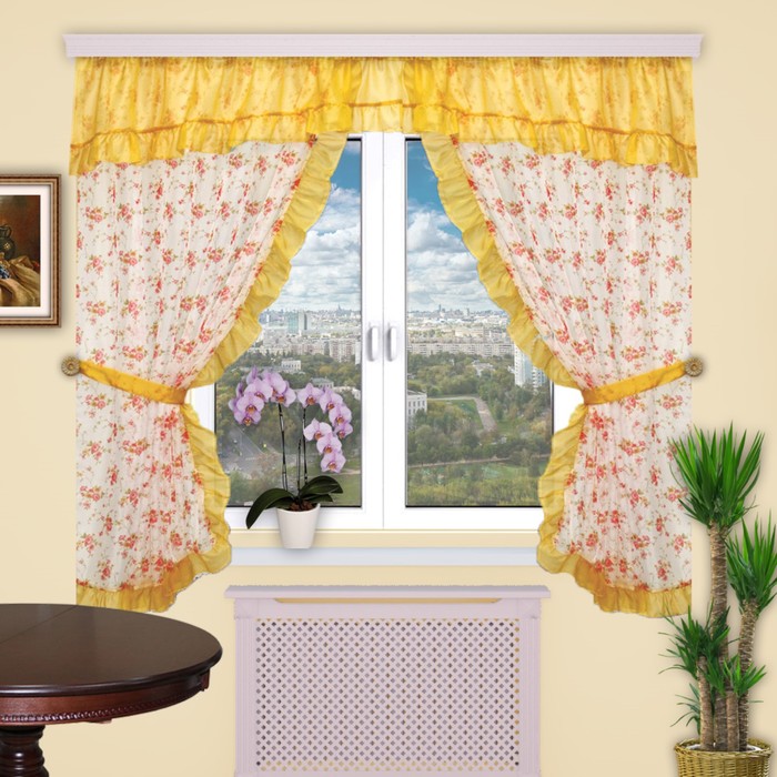 Шторы "Забава", 150х180 см-2 шт., ламбрекен 50х300 см, цвет 181