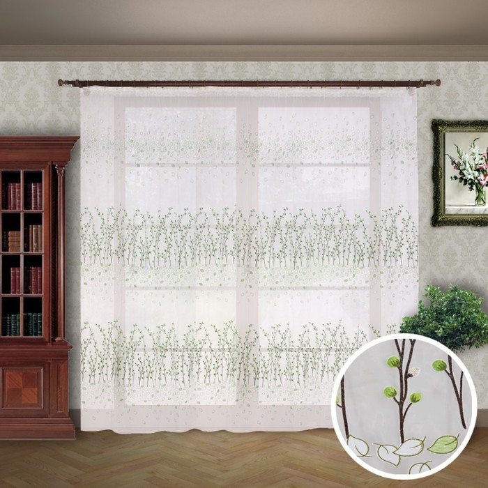 Штора "Мелодия", размер 260х300 см-1 шт., органза цвет 529