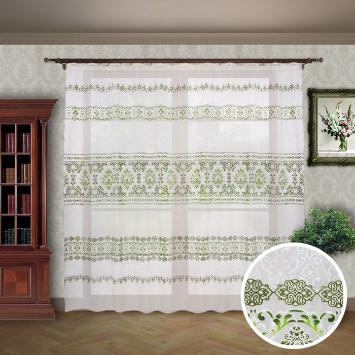 Штора "Мелодия", размер 260х300 см-1 шт., органза цвет 510