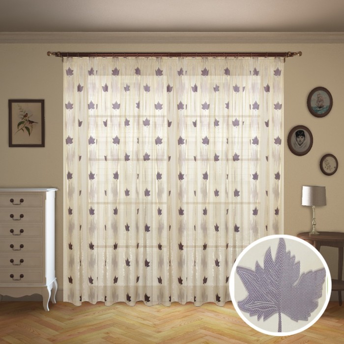 Штора "Мелодия", размер 260х300 см-1 шт., органза цвет 319