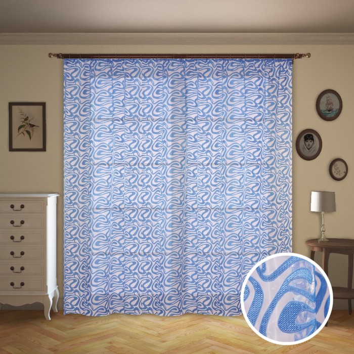 Штора "Мелодия", размер 260х300 см-1 шт., органза цвет 325