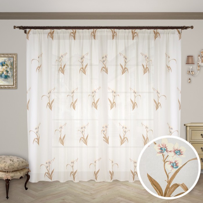 Штора "Мелодия", размер 280х400 см-1 шт., органза цвет 120