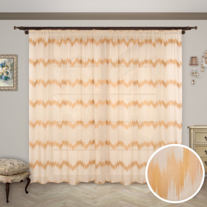 Штора "Мелодия", размер 280х400 см-1 шт., органза цвет 528