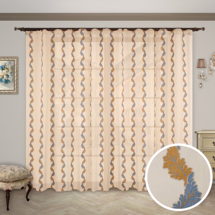 Штора "Мелодия", размер 280х400 см-1 шт., органза цвет 521