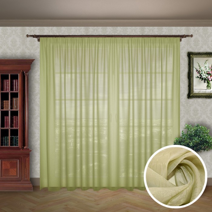 Штора "Радуга", размер 260х300 см-1 шт., полуорганза цвет 308