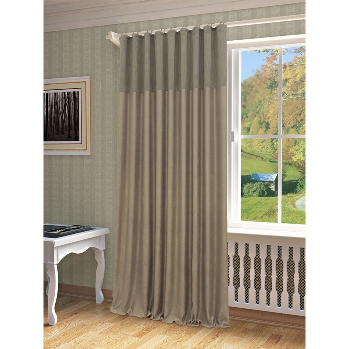 Портьера Эльза, ш. 200 х в. 260 см, серый, 100% полиэстер