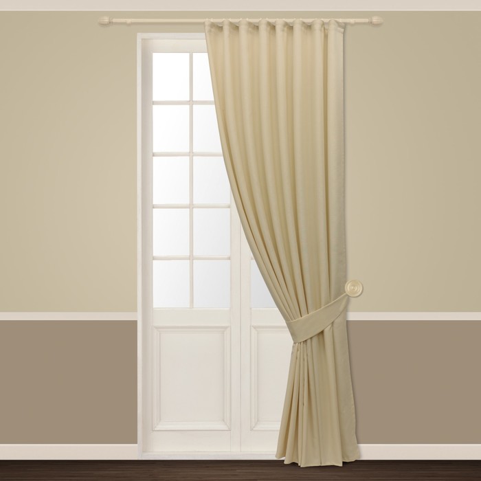 Портьера Росария, ш. 180 х в. 260 см, экрю, 100% полиэстер