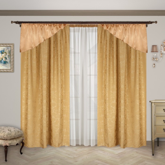 Шторы "Аллегро экстра", 180х280 см-2 шт., ламбрекен 70х140 см, цвет 364