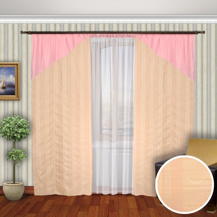 Шторы "Аллегро", 150х260 см-2 шт., ламбрекен 70х140 см-2 шт. цвет 624