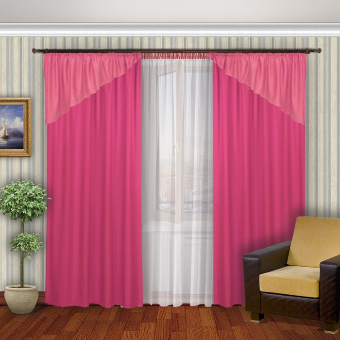 Шторы "Аллегро", 150х260 см-2 шт., ламбрекен 70х140 см-2 шт. цвет 17