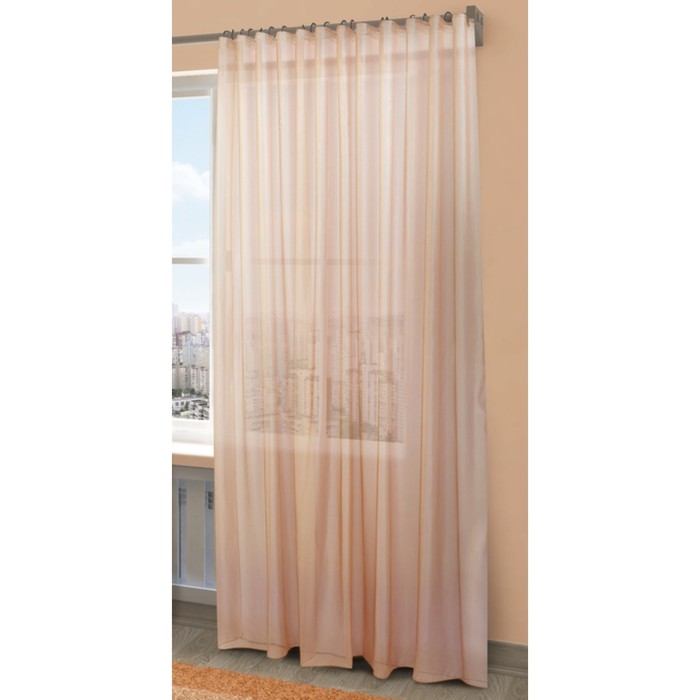 Тюль Пегги, ш. 300 х в. 280 см, розовый, 100% полиэстер