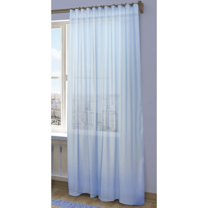 Тюль Пегги, ш. 300 х в. 280 см, голубой, 100% полиэстер