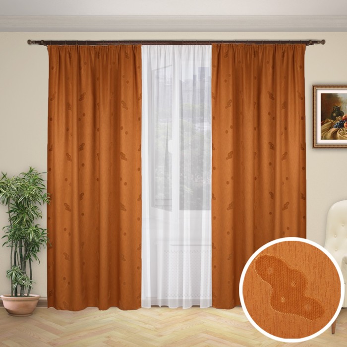 Шторы "Альянс", размер 150х260 см-2 шт., тюль 260х300 см-1 шт. цвет 1109