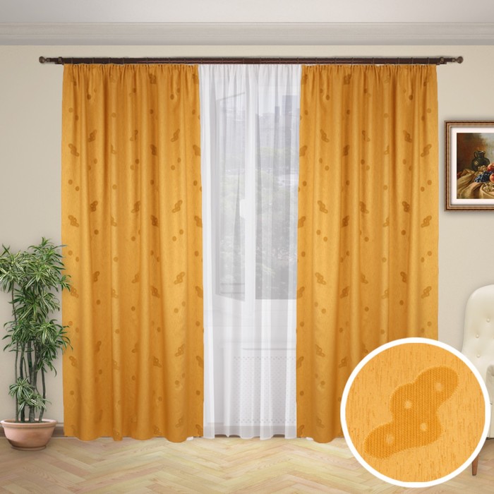 Шторы "Альянс", размер 150х260 см-2 шт., тюль 260х300 см-1 шт. цвет 1117