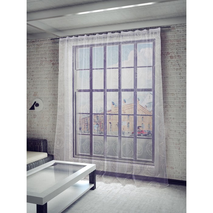 Тюль Граса, ш. 300 х в. 260 см, серебристый, 100% полиэстер