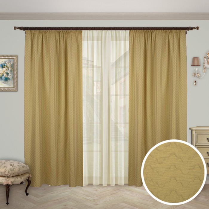 Шторы "Альянс", размер 150х260 см-2 шт., тюль 260х300 см-1 шт. цвет 1186
