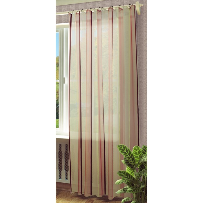 Тюль Холли, ш. 300 х в. 280 см, бордово-бежевый, 100% полиэстер