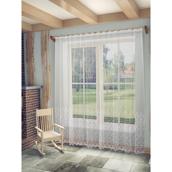 Тюль Марсела, ш. 300 х в. 260 см, белый, 100% полиэстер