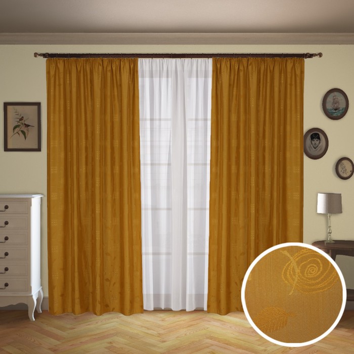 Шторы "Альянс", размер 150х260 см-2 шт., тюль 260х300 см-1 шт. цвет 715