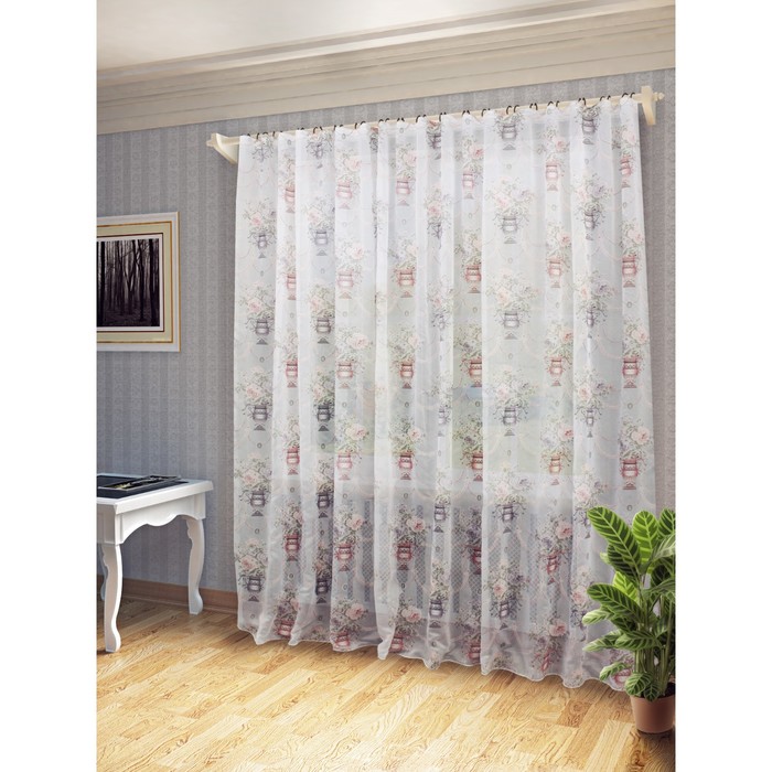 Тюль Айсун, ш. 400 х в. 260 см, сиренево-розовый, 100% полиэстер