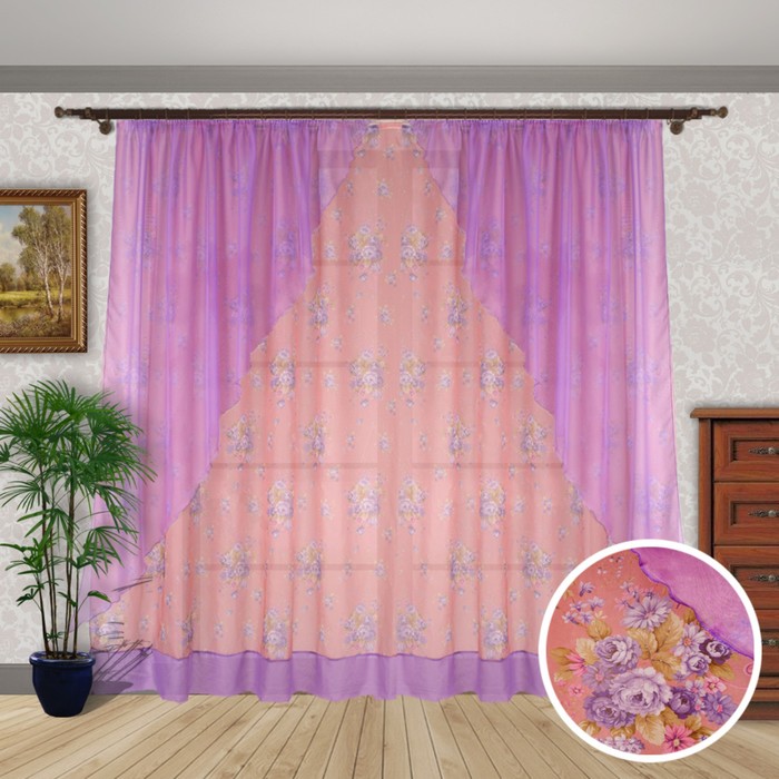 Шторы "Ария", размер 260х280 см-1 шт., углы 240х240 см-2 шт. цвет 171