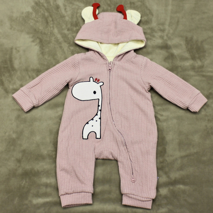 Комбинезон детский "Жираф", рост 80 см, цвет розовый