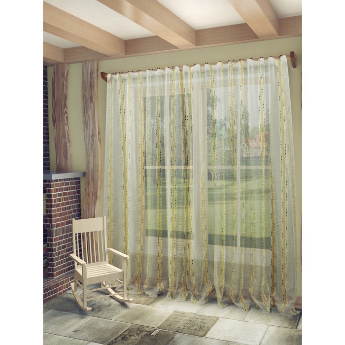 Тюль Брук, ш. 300 х в. 260 см, бежево-коричневый, 100% полиэстер