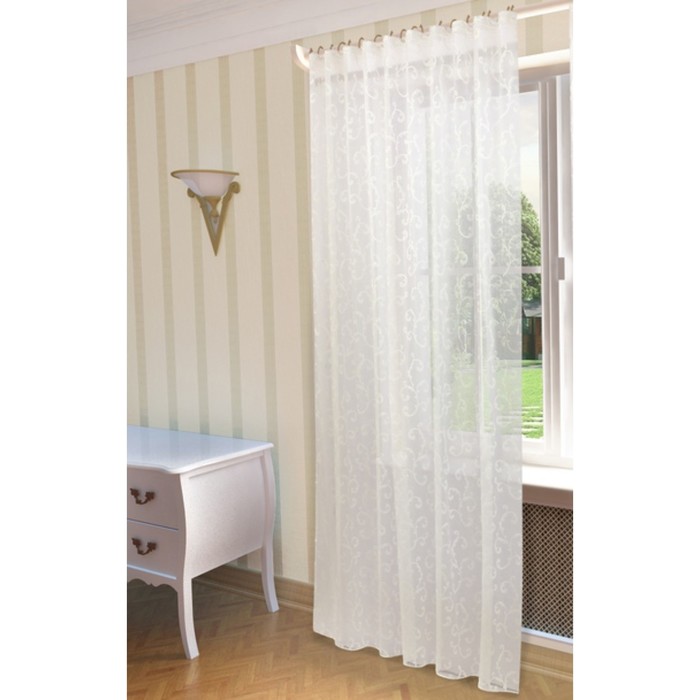 Тюль Аделина, ш. 300 х в. 280 см, белый, 100% полиэстер