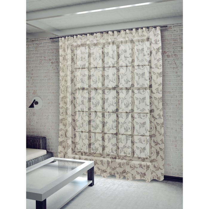 Тюль Изабелла, ш. 300 х в. 260 см, коричневый, 100% полиэстер