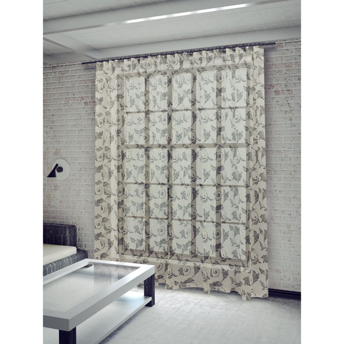 Тюль Изабелла, ш. 300 х в. 260 см, серый, 100% полиэстер